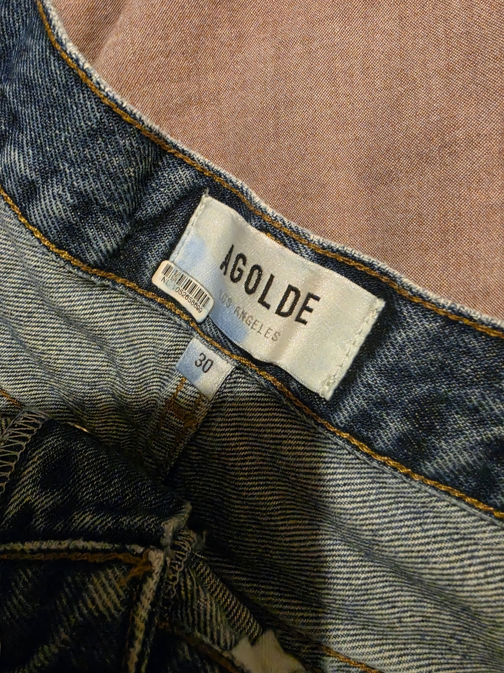 Agolde Blue Denim High-Waist Jean Shorts - Picture 3 of 3